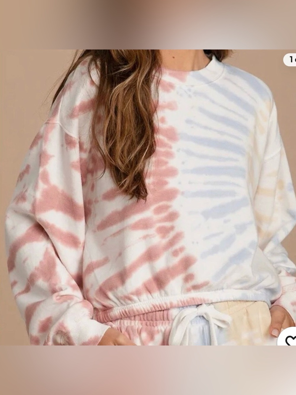 Z Supply Britton tie-dye pullover | relaxed cropped fit |elasticized hem | SZ M